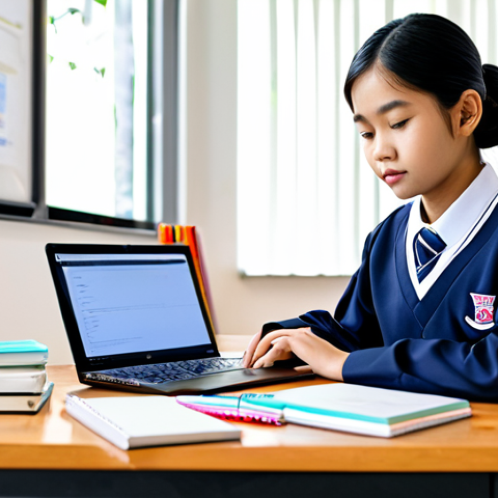**

"A young Thai student in a modest school uniform, fully clothed, using XMind on a laptop at a wooden desk, surrounded by textbooks and stationery, in a bright, modern study room, safe for work, appropriate content, perfect anatomy, natural proportions, professional, family-friendly."

**