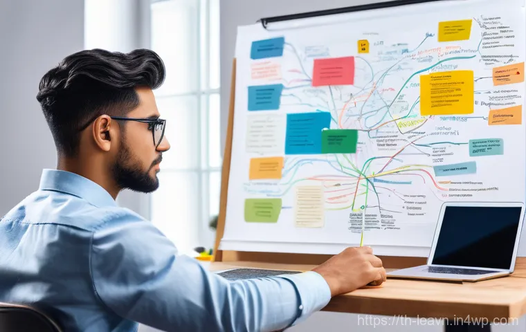 마인드맵과 직업 선택의 연관성 탐구 - **Mind Map for Career Exploration:** A bright and dynamic image of a diverse young professional, age...