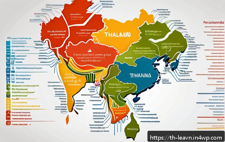 마인드맵을 활용한 문화 이해 증진 - A detailed and colorful mind map illustration depicting the cultural elements of Thailand, including...